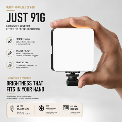 Mini LED Influencer Light— Clip-On & Rechargeable